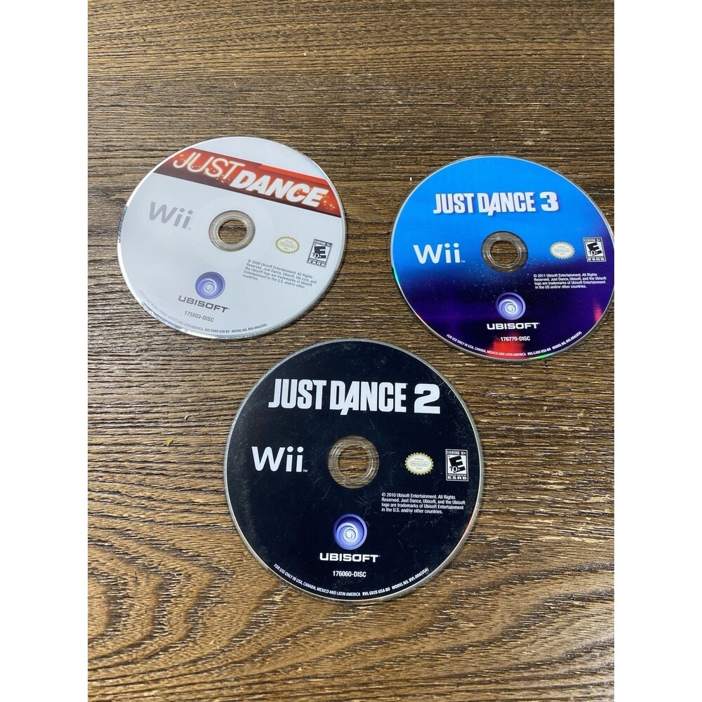 Lot Of 3 Just Dance 1 2 3 Nintendo Wii Bundle Disc Only Loose Video Game